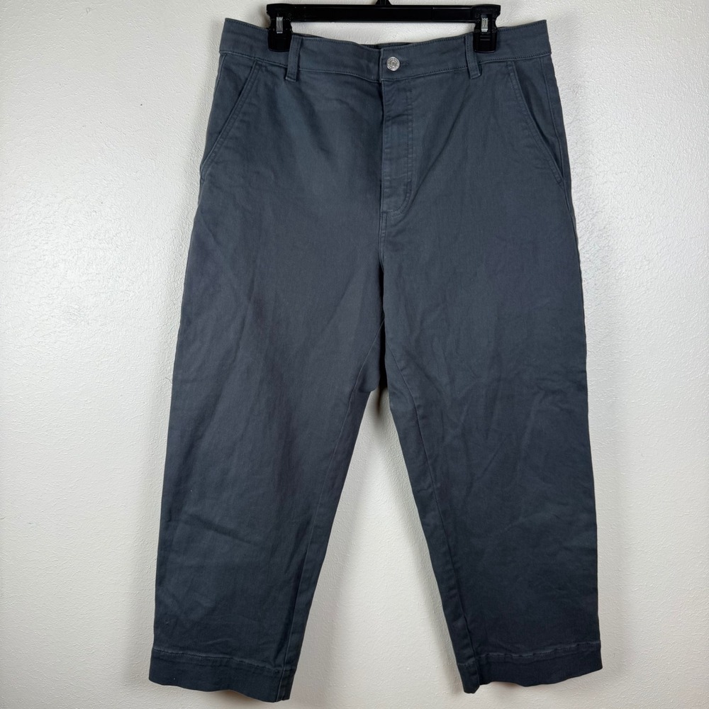 Everlane Straight Leg Crop Pants Iron Grey Organic Cotton Twill Size 14R HR